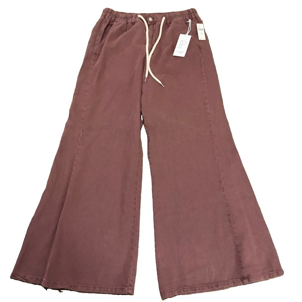 NWT Anthropologie Pilcro Tie Waist Wide Leg Pants L Tall Cocoa - Picture 2 of 11